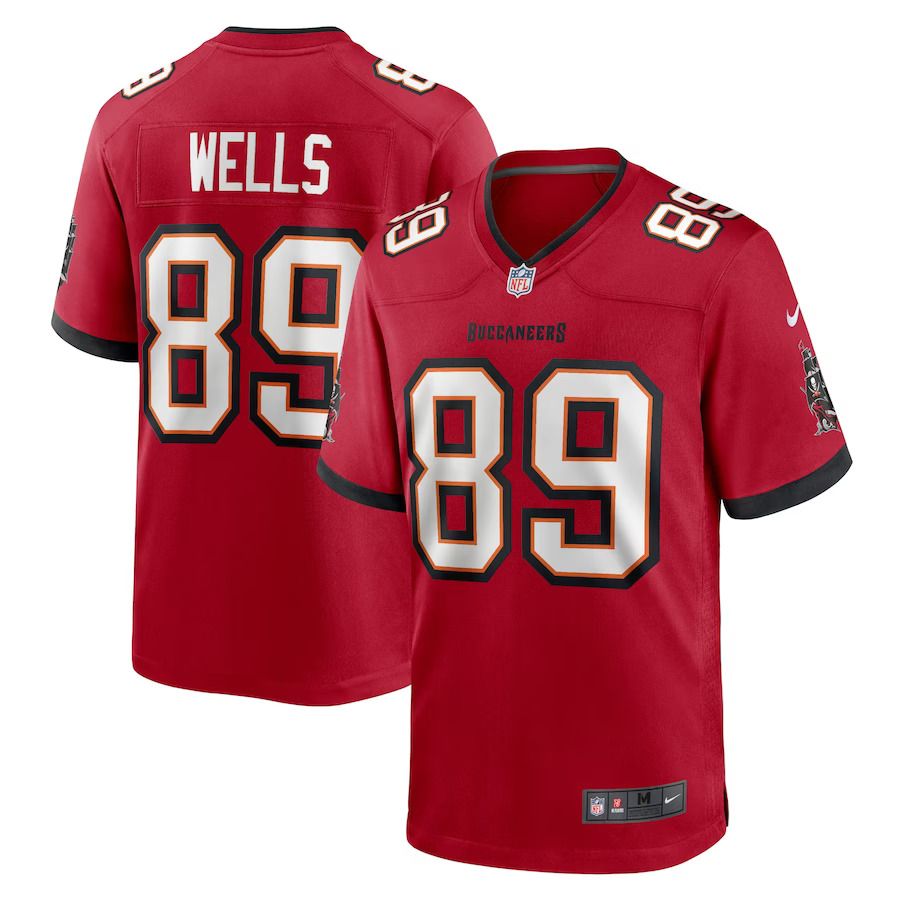 Men Tampa Bay Buccaneers 89 David Wells Nike Red Home Game Player NFL Jersey